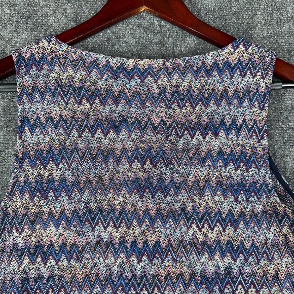 Anthropologie Maeve Womens XS Dress Sleeveless Knit A Line Swing Hem Blue Purple - Picture 7 of 7